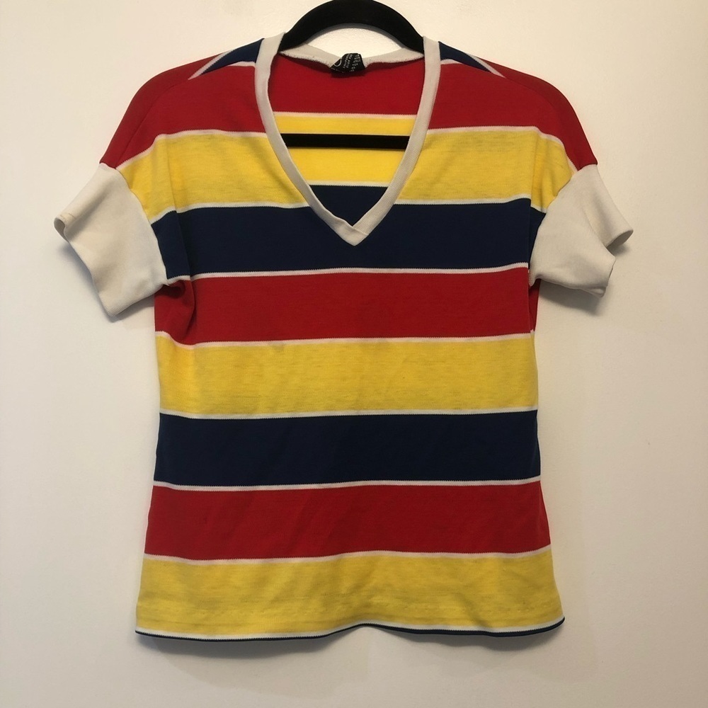 Vintage Catalina Color Block V-Neck Shirt - Picture 3 of 8